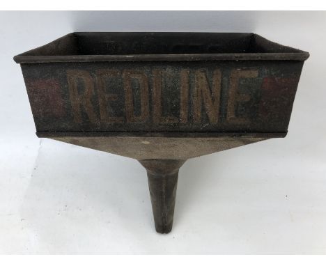 A Redline rectangular funnel with embossed lettering, in good original condition.