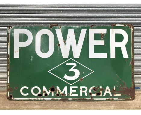 A Power Commercial rectangular enamel sign, 58 x 35".