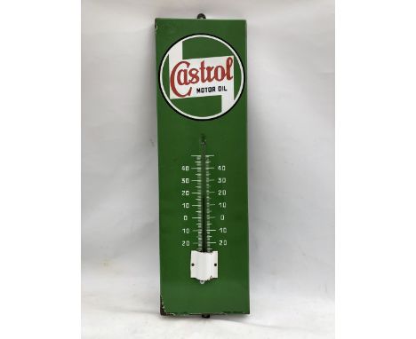 A Continental Castrol Motor Oil enamel thermometer, in very good condition, 9 1/4 x 30". 