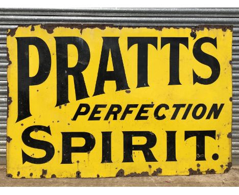 A large Pratt's Perfection Spirit rectangular enamel sign by Protector, 72 x 48 1/2".