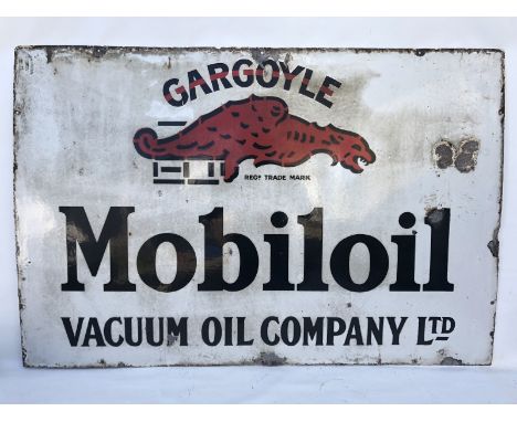 A Mobiloil Vacuum Oil Company Limited rectangular enamel sign, 45 x 30".