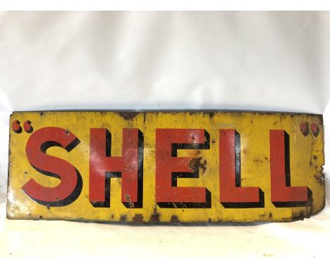 A Shell rectangular enamel sign by Bruton, 54 x 80". 