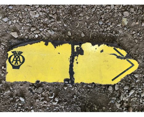 An AA double sided directional arrow enamel sign.