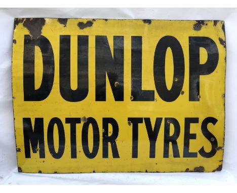 A good Dunlop Motor Tyres rectangular enamel sign, 48 1/2 x 36".