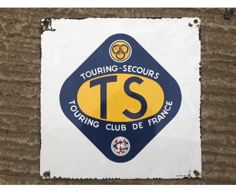 A French Touring Club of France enamel sign, 19 3/4 x 19 3/4".