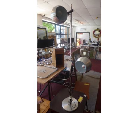 A chrome two light floor standing lamp, H.133cm 