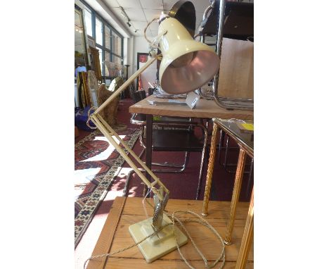 A vintage cream Herbert Terry & Sons Anglepoise lamp, bears maker's mark 