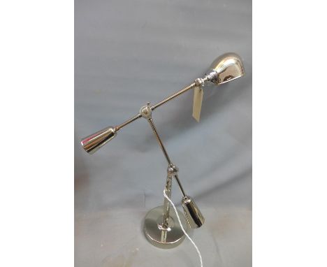 A Ralph Lauren '67 polished nickel boom arm table lamp 