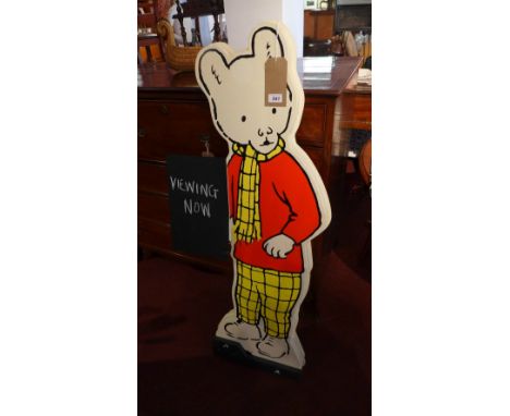 A vintage plastic advertising sign for Rupert the bear, H.128cm 