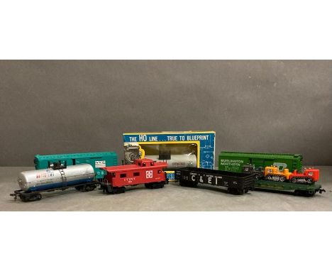 A selection of AHM HO scale model railway locomotive and rolling stock