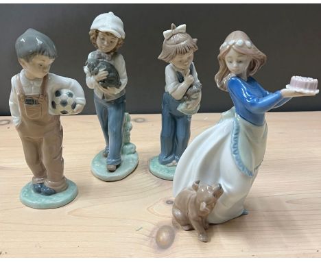 Four Nao figurines 