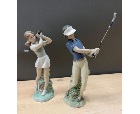 Two Nao golf figurines 