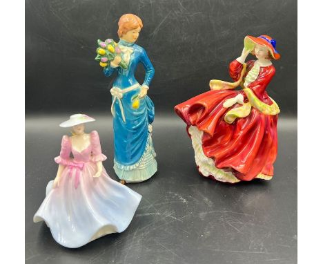 Three figurines, Coalport, Goebel and Royal Doulton 