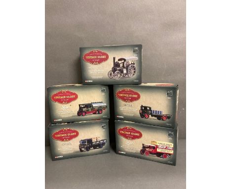 Five vintage Corgi Glory of Steam limited edition Diecast models 1/50 scale to include Fowler BG road engine, Foden flatbed s