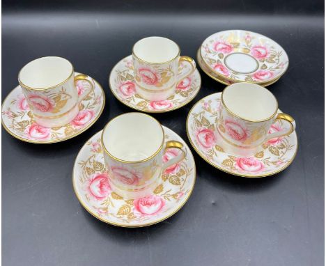 A set of four coffee cans and  saucers by Foley Bone china EB 