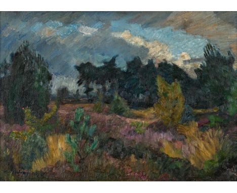 MODERSOHN, OTTO1865 Soest - 1943 RotenburgTitel: Frühling in der Surheide (bei Neveln). Datierung: 1928. Technik: Öl auf Lein