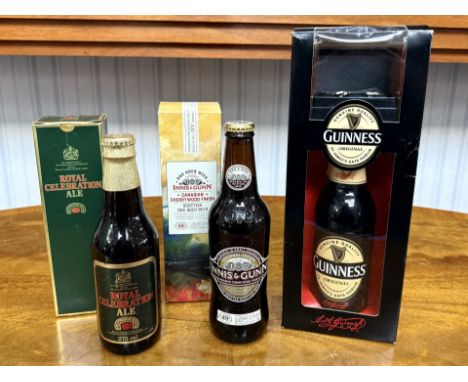 Drinker's Interest - Gift Set of Boxed Bottle of Guinness, and Guinness Toucan cufflinks.  Together with a boxed Royal Celebr