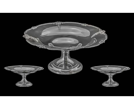 A Pleasing Quality Atkin Brothers Silver Pedestal / Dish Tazza of Pleasing and Impressive Form. Hallmark Birmingham 1925, Mak