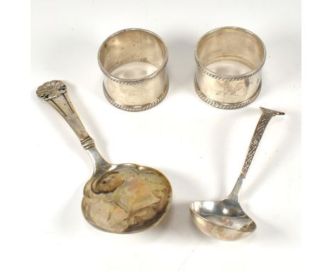 A pair of silver hallmarked napkin rings, Sheffield by Martin, Hall &amp; Co (Richard Martin &amp; Ebenezer Hall) weigh 81g. 