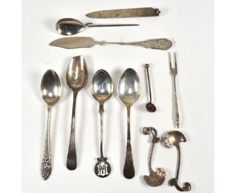Hallmarked silver Roman Spoon,Birmingham, sponsors mark for William Suckling Ltd. Together with a collection of various hallm