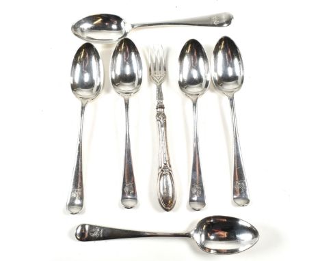 A 19th century hallmarked silver set of teaspoons. Hallmarked London 1892, sponsors mark for Josiah Williams &amp; Co (George