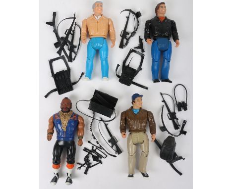 Four Vintage Galoob The A-Team figures. Including Hannibal appears to be complete, B.A. Baracus appears to be complete. Murdo