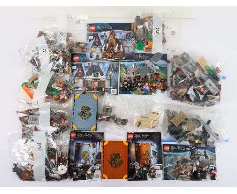 Five Harry Potter loose Lego Sets Some retired. Including, Honey Dukes #76388 with instructions and some still sealed in bags