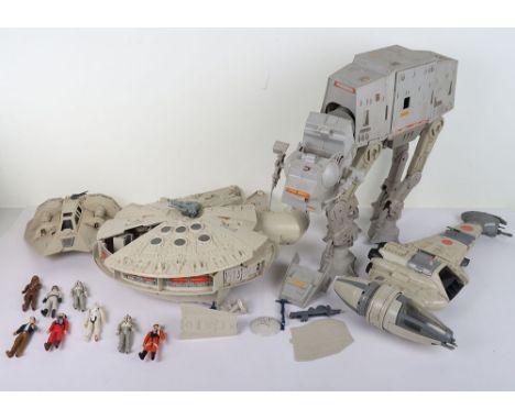 Vintage Star Wars Vehicles and Action Figures loose Kenner. Including near complete Millennium Falcon play wear condition and