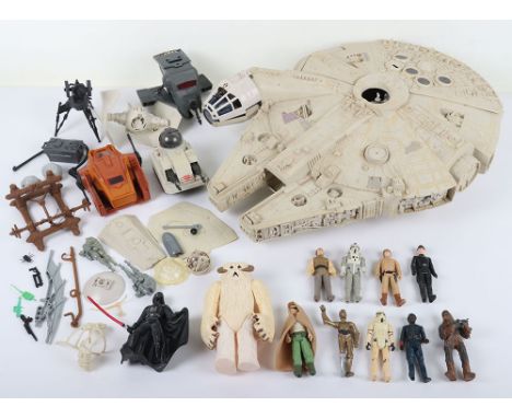 Vintage Star Wars Vehicles and Action Figures Kenner 1977-1983, Including a near complete Millenium Falcon with original arm 