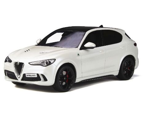 Ottomobile OT830 1:18 Scale Die Cast Alfa Romeo Stelvio Quadrifoglio Alfa White 2017. Stock photo used. Brand new in box.
