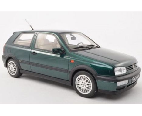 Ottomobile OT544 1:18 Scale Die Cast Volkswagen Golf 3 VR6 Syncro Dragongreen 1995. Stock photo used. Brand new in box.