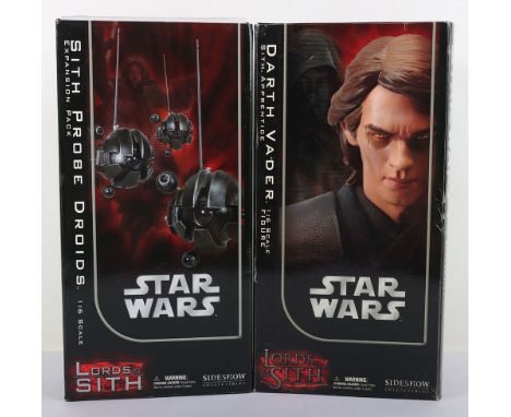 Star Wars Lords of the Sith Darth Vader Sith Apprentice Sith Probe Droids 1:6 Scale Figures Sideshow boxed. Good condition ne
