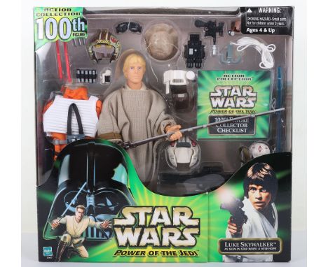 Scarce Star Wars 100th Action Collection Power of the Jedi Luke Skywalker 12 inch Action Figure Doll boxed 2000 Hasbro. New i