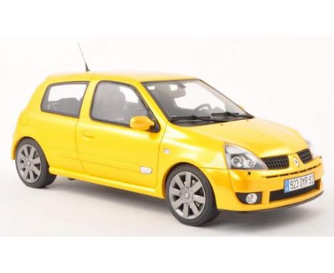 Ottomobile OT552 1:18 Scale Die Cast Renault Clio 2 Ph.3 R.S. Sirius Yellow 2004. Stock photo used. Brand new in box.