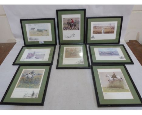 A group of nine small snaffles hunting prints