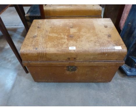 A tin trunk