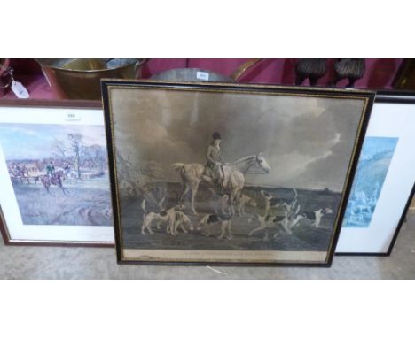 Four hunting prints