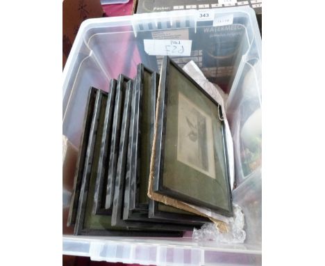 Nine hunting engravings