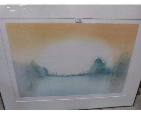 M. JALELLS  Morning Mist. Lithograph Ltd edition 116/200 Signed 22'x32'  