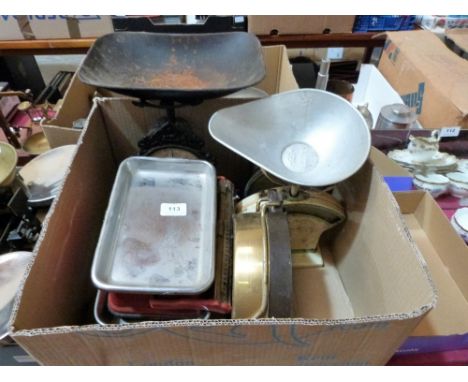 A collection of weighing scales