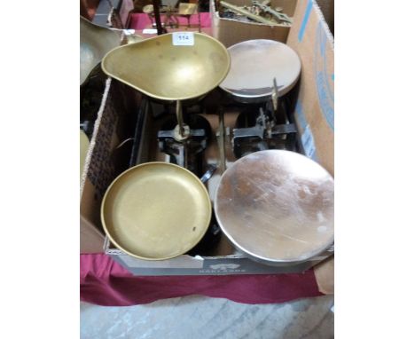 Two sets of weighing scales