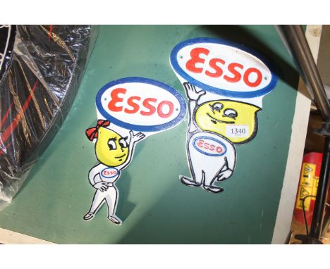 Two painted cast iron plaques for ESSO (87)
