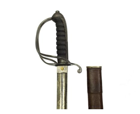 An 1821 Pattern Light Cavalry Officer's sword to the 16th Lancers, 89.5cm blade by MARSHALL & CO. ST JAMES'S LONDON, etched w