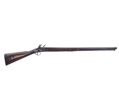 A 15-bore flintlock sporting gun by Nock, 30inch sighted damascus barrel inlaid with a gold maker's cartouche at the breech m