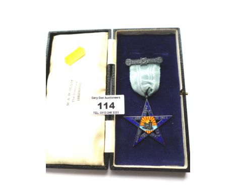 SILVER AND ENAMEL ISLAND OF INCH MASONIC LODGE NO. 589 MEDAL