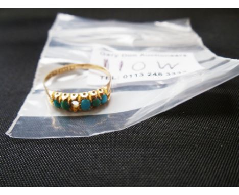 15K GOLD TURQUOISE STONE RING TOTAL W:2G S: P