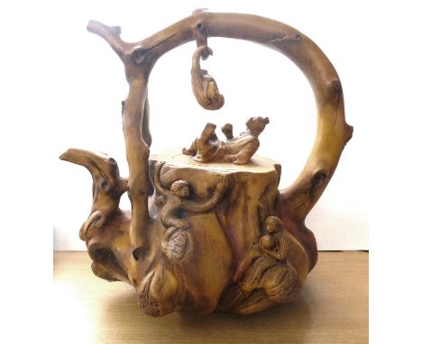 TERRACOTTA MONKEY TEAPOT H: 19"