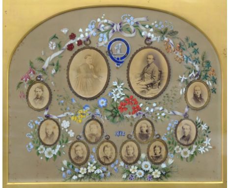 AN UNUSUAL SET OF TWELVE VICTORIAN PORTRAIT PHOTOGRAPHS (ALBUMEN PRINTS) OF THE FAMILY OF WILLIAM ORMISTON CALLENDER, WITH WA