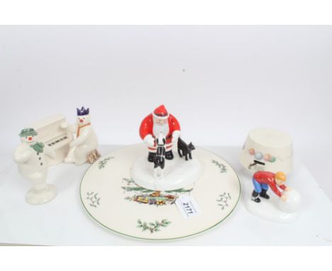 Royal Doulton The Snowman Collection figures - The Snowman, Pianist Snowman, Snowman's Piano, Snowman Magic, two Coalport fig