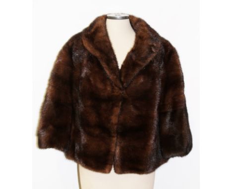 Ladies' vintage brown mink fur evening bolero jacket